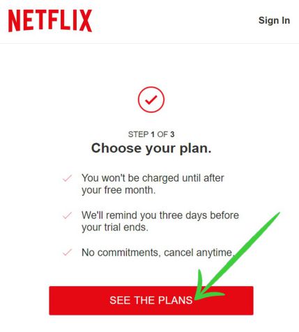 Netflix 1 MONTH trial