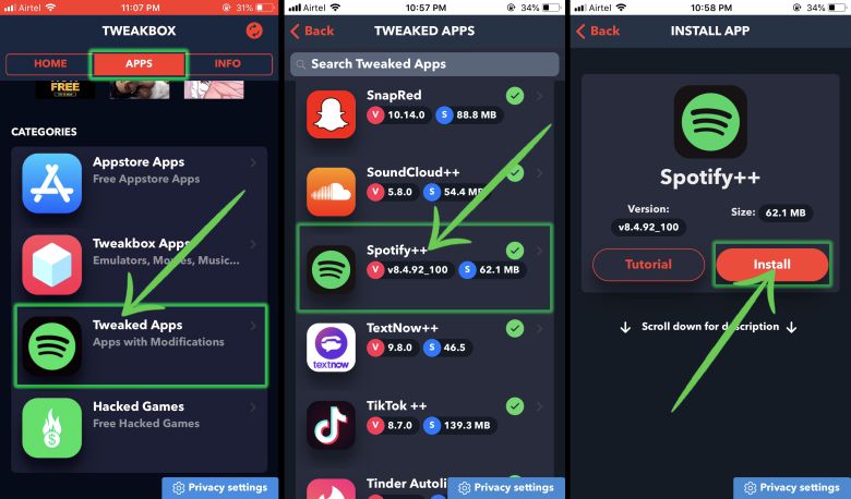 download spotify premium mod iOS tweakbox