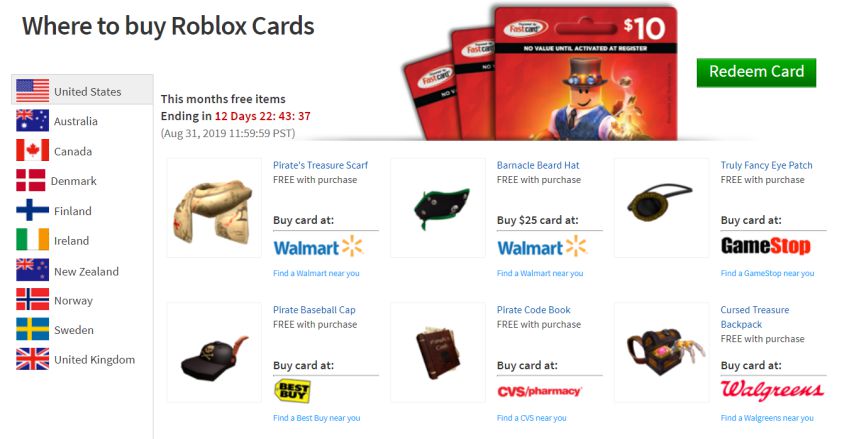 roblox gift card walmart near me