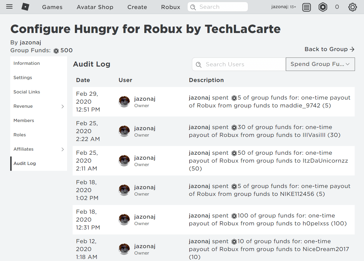 Robux payout
